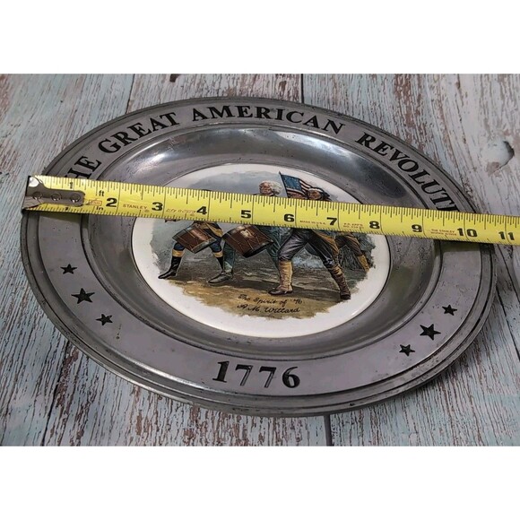 The Great American Revolution 1776 The Spirit Of 76 Pewter  Plate 1976 - Picture 8 of 17